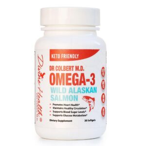 Frente del envase de omega-3 salmón salvaje Alaska