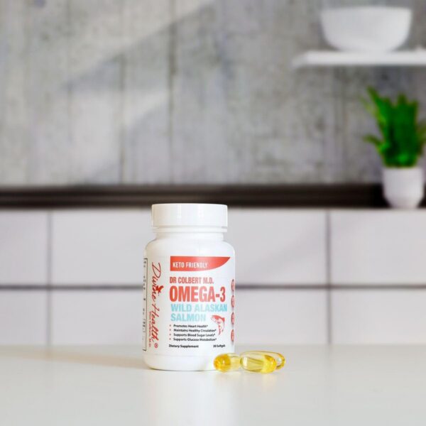 Etiqueta de omega-3 con DHA y EPA