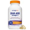 OmegaVia DHA 600 mg suplemento de omega-3 en cápsulas blandas
