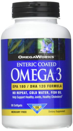 Frente de la botella OmegaWorks Super Omega 3