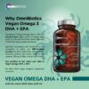 Etiqueta frontal OmniBiotics Omega-3 vegano DHA EPA