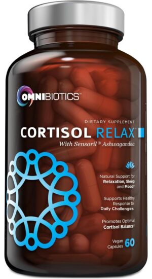 OmniBiotics Cortisol Relax suplemento cápsulas veganas botella
