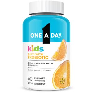 One A Day gomitas multivitamínicas para niños con probiótico sabor naranja