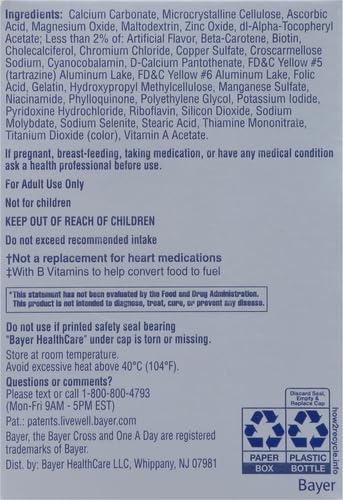 One A Day Multivitamins tablets closeup