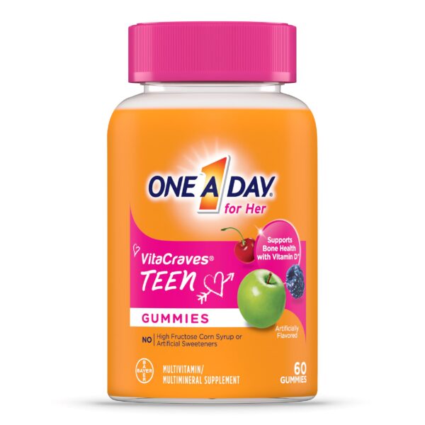 One A Day Teen para ella multivitaminas gominolas frasco principal