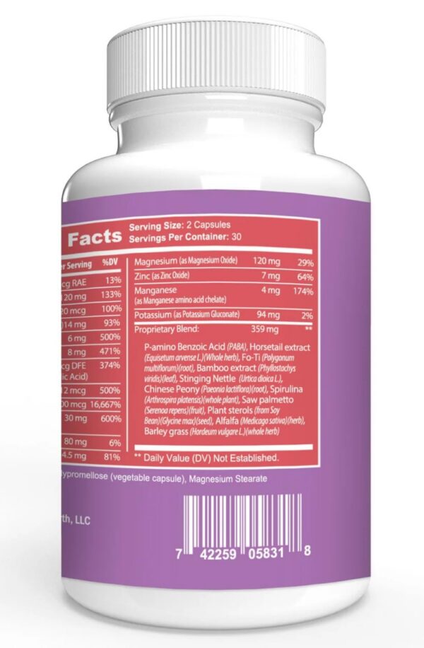 Detalle de biotina y vitaminas