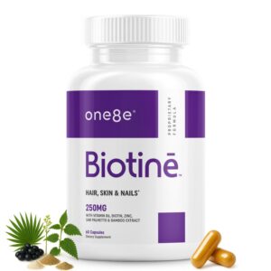 Frente del envase ONE8E Biotinē 10000 mcg