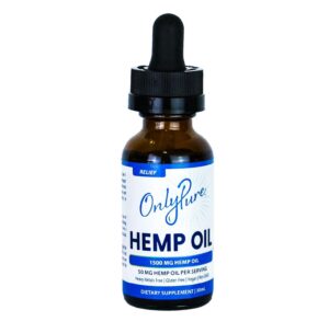 Frente de la botella OnlyPure Relief Hemp Oil Extract Drops 30 mL