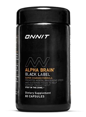 Version 1.0.0 ONNIT Alpha Brain Black Label cápsulas para enfoque y memoria