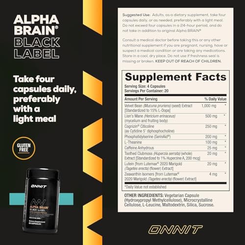 ONNIT Alpha Brain Black Label ingredientes premium