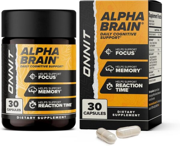 Version 1.0.0 Frasco negro de ONNIT Alpha Brain 30 cápsulas