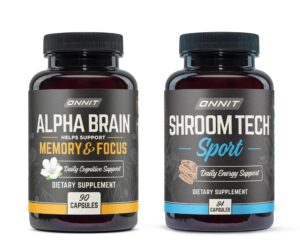 Paquete ONNIT Alpha Brain y Shroom Tech para energía y enfoque