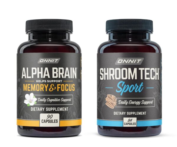 Paquete ONNIT Alpha Brain y Shroom Tech para energía y enfoque