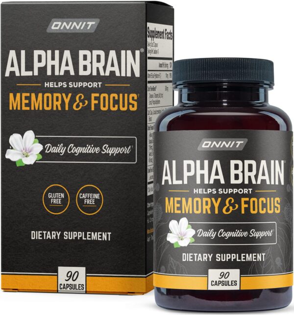 ONNIT Alpha Brain suplemento nootrópico botella frontal