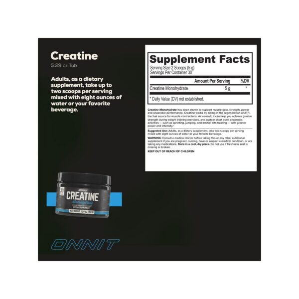 Version 1.0.0 Etiqueta del suplemento ONNIT Creatine Monohidrato