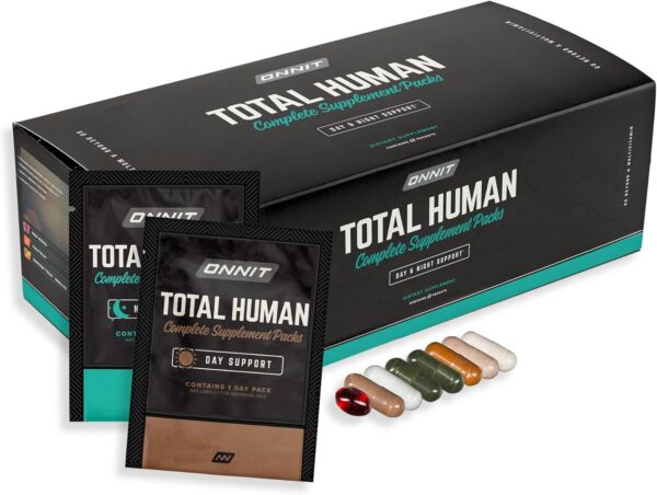 Frente del empaque ONNIT Total Human Day Night