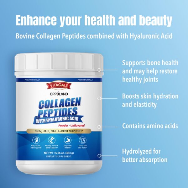 Etiqueta frontal de Oppuland Collagen Peptides