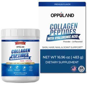 Botella de Oppuland polvos de colágeno con ácido hialurónico - frontal