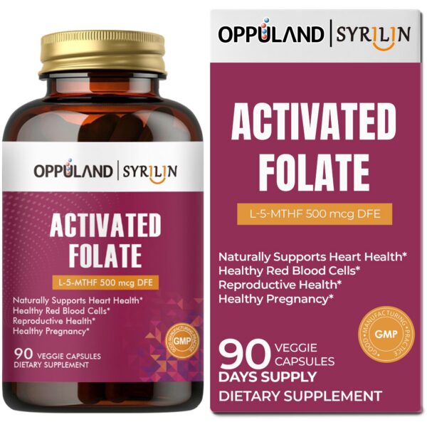 Version 1.0.0 Frasco de cápsulas vegetales oppuland folato activado