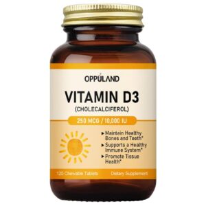oppuland vitamina d3 10000 ui tabletas masticables suplemento