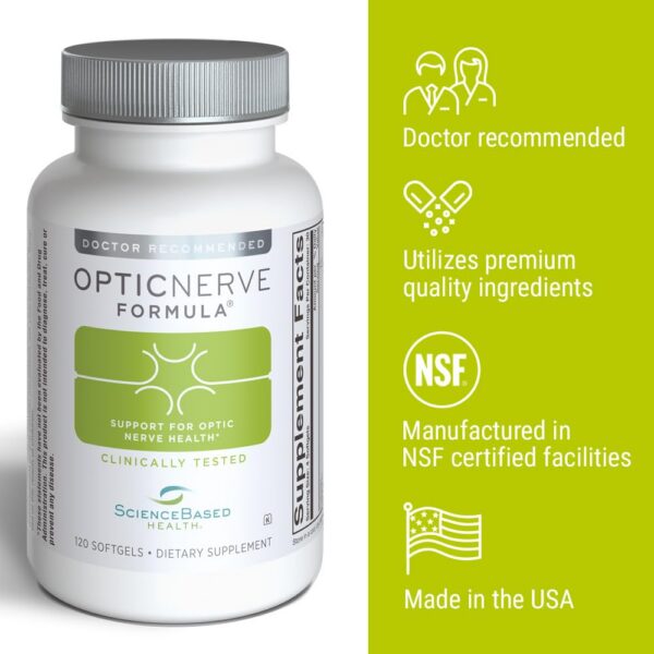 Frasco con cápsulas blandas Optic Nerve Formula