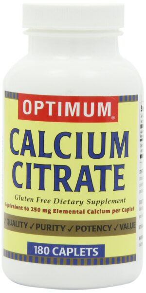 Version 1.0.0 Optimum calcio citrate frasco etiqueta frontal