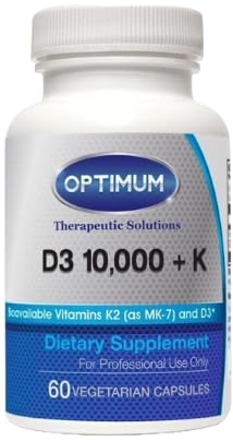 Frasco de Optimum Therapeutic Solutions D3 + K2