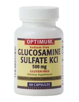 Frasco Optimum glucosamina sulfato 500 mg front