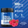 Etiqueta de Amino Energy con sabor Blue Raspberry