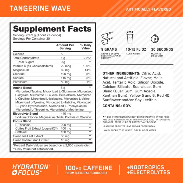 Etiqueta frontal con sabor Tangerine Wave