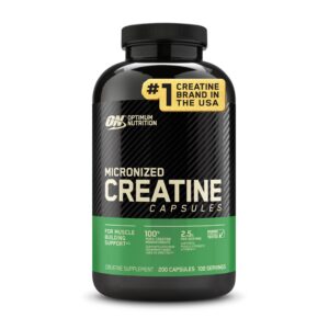 Optimum Nutrition Creatina cápsulas etiqueta frontal