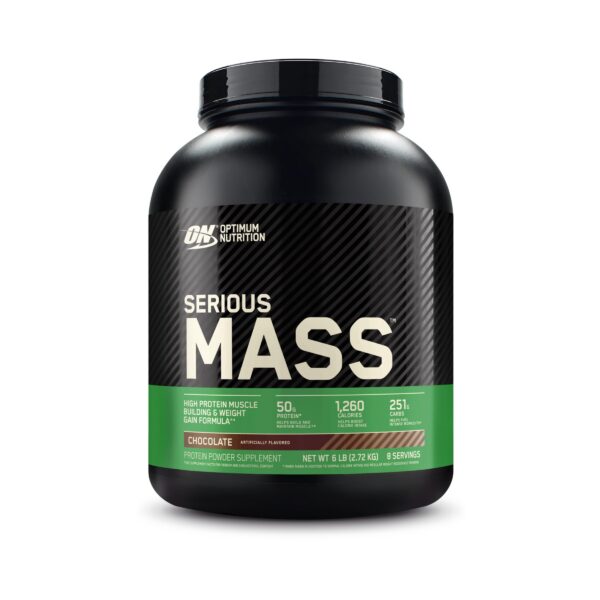 Optimum Nutrition Serious Mass etiqueta frontal chocolate