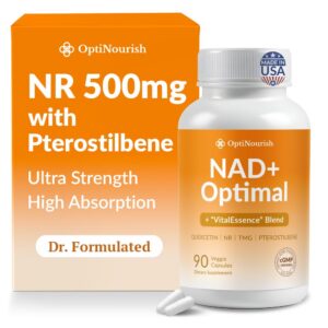 Version 1.0.0 Frasco de OPTINOURISH NR 500 mg con etiqueta