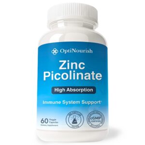 Frasco OPTINOURISH zinc picolinato 30 mg etiqueta frontal