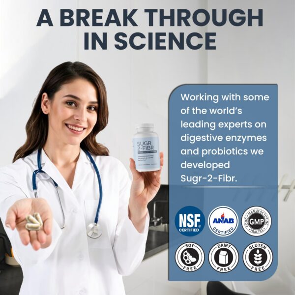 OPTIVIDA Sugr-2-Fibr cápsulas salud azúcar en sangre vista trasera