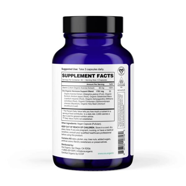 Cápsulas Ora Organic en frasco