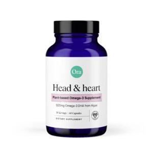 ora-organic-omega-3-vegano-dha-500-mg-algas-sostenibles-front-label Frente de etiqueta Ora Organic Omega-3 vegano