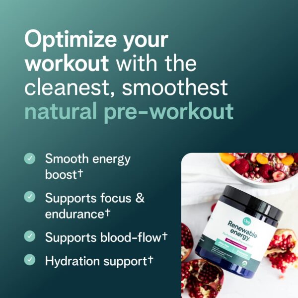 Envase de polvo pre entrenamiento vegano Ora Organic