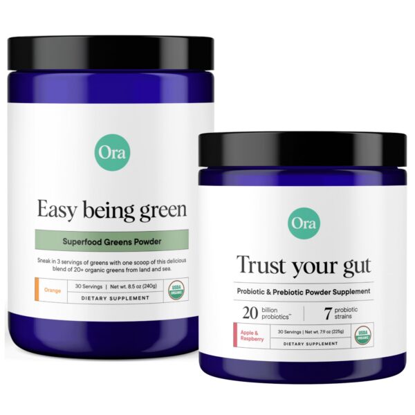 Version 1.0.0 Paquete Ora Organic polvo prebiótico y probiótico sabor manzana y frambuesa