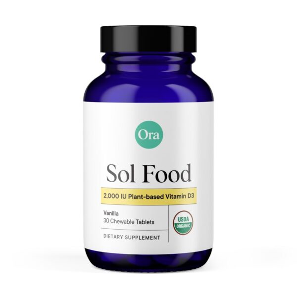 Ora Organic vitamina d3 vegana 2000 iu frasco 30 tabletas