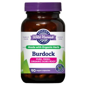 Frasco Oregon's Wild Harvest cápsulas de bardana orgánica