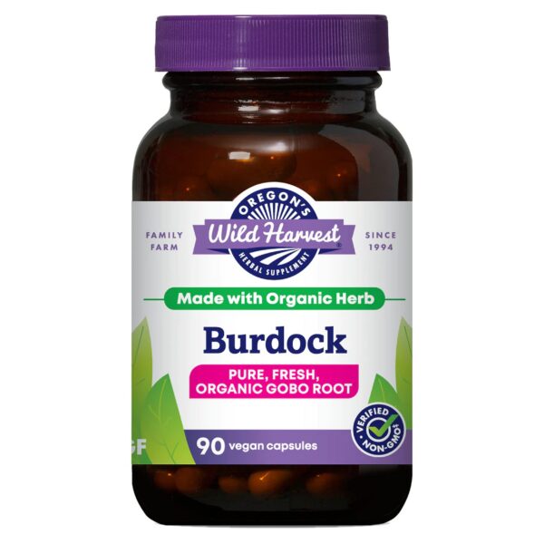 Frasco Oregon's Wild Harvest cápsulas de bardana orgánica