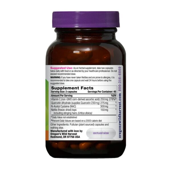 Version 1.0.0 Imagen lateral suplemento Aller-Aid y quercetina Oregon's Wild Harvest