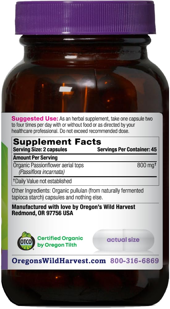 Cápsulas veganas de Pasiflora