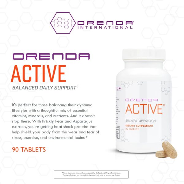 Cápsulas Orenda Active sobre fondo