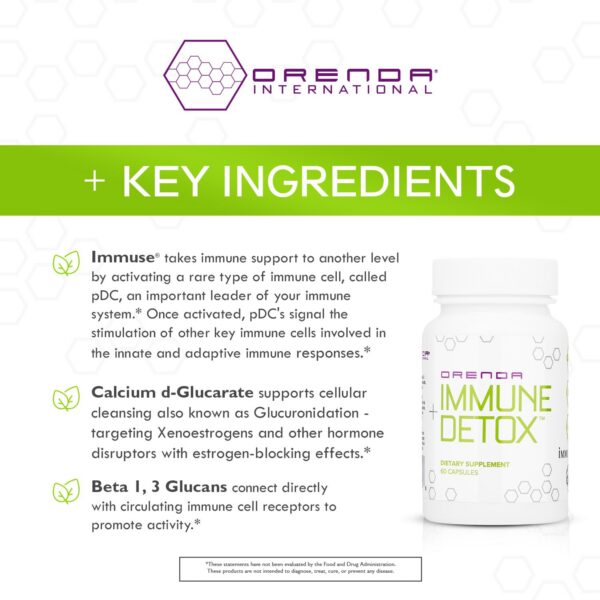 Orenda Immune Detox suplemento con calcio d-glucarato y beta glucanos