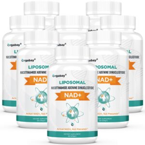 Orgabay Liposomal NAD+ frasco y etiqueta frontal