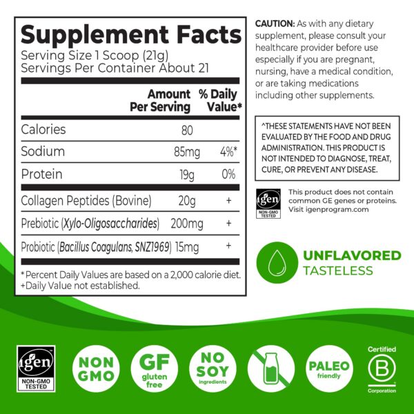 Etiqueta de ingredientes y porciones