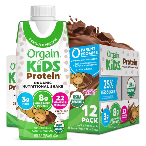Etiqueta frontal de Orgain Kids Chocolate Shake