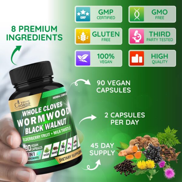 Etiqueta de ingredientes Organic Cadane Wormwood blend